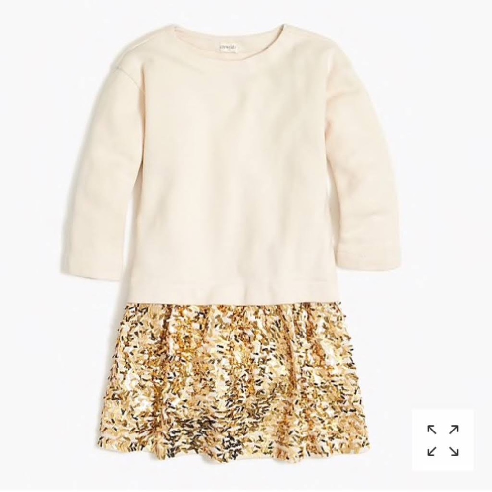Gold sequin Crewcuts Dress Girls 7